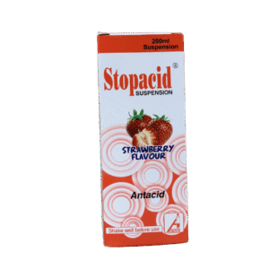 Afrab Stopacid Antacid Suspension (Strawberry), 200ml - Silverline Pharmacy Surulere, Lagos