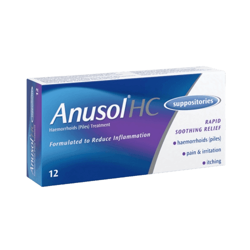 Anusol HC Suppositories, Pack of 12 - Silverline Pharmacy Surulere, Lagos