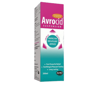 Avrocid Suspension Antacid (Pineapple Flavour), 200ml - Silverline Pharmacy Surulere, Lagos