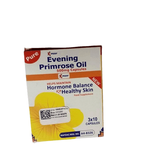 Emzor Pure Evening Primrose Oil 500mg, 3 x 10 Capsules - Silverline Pharmacy Surulere, Lagos