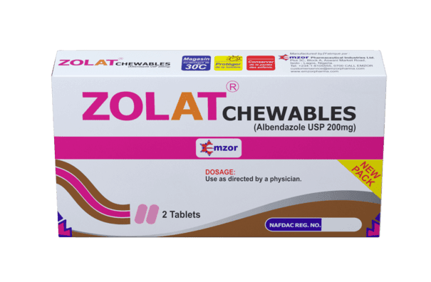 Emzor Zolat Chewables 200mg, 1 x 2 Tablets - Silverline Pharmacy Surulere, Lagos