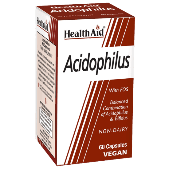 HealthAid Acidophilus With FOS, 60 Capsules - Silverline Pharmacy Surulere, Lagos