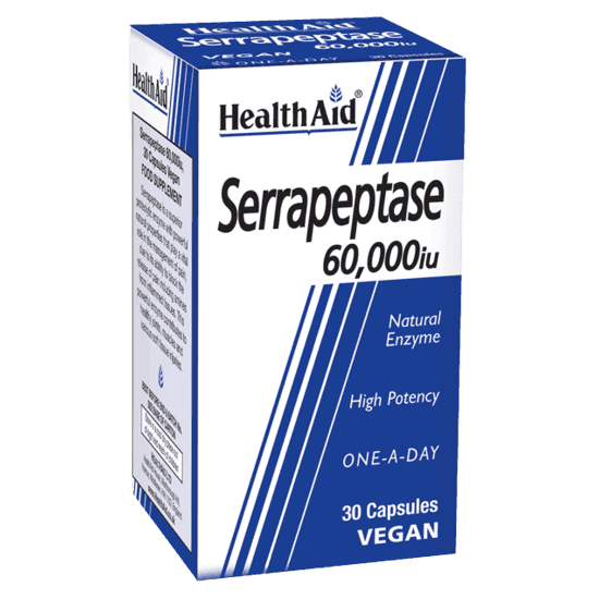HealthAid Serrapeptase 60,000iu Natural Enzyme, 30 Capsules - Silverline Pharmacy Surulere, Lagos