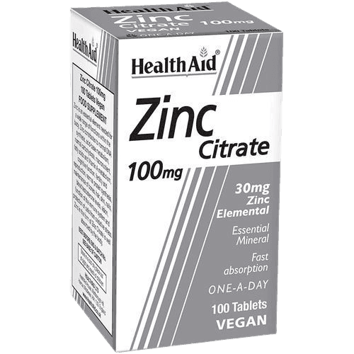 HealthAid Zinc Citrate 100mg, 100 Tablets - Silverline Pharmacy Surulere, Lagos