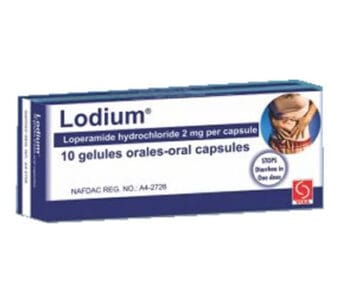 Lodium Loperamide Hydrochloride 2mg, 1 x 10 Capsules - Silverline Pharmacy Surulere, Lagos