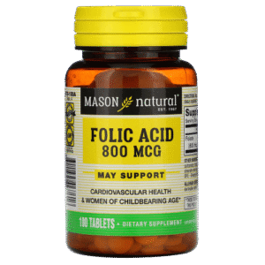 Mason Natural Folic Acid 800mcg, 100 Tablets - Silverline Pharmacy Surulere, Lagos