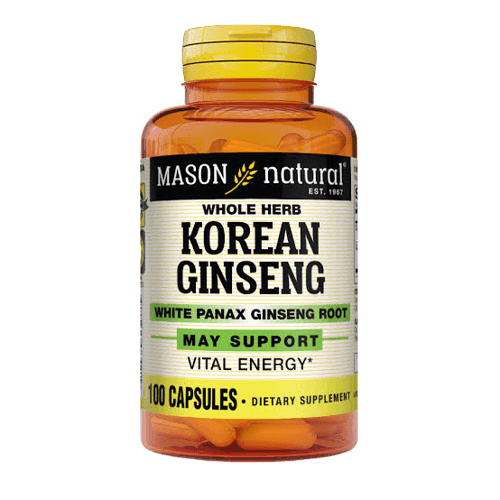Mason Natural Whole Herb Korean Ginseng, 100 Capsules - Silverline Pharmacy Surulere, Lagos