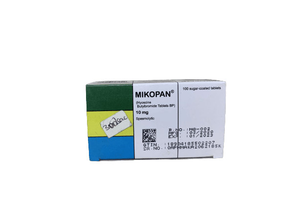 Mikopan 10mg Hyoscine Butylbromide, 100 Tablets - Silverline Pharmacy Surulere, Lagos