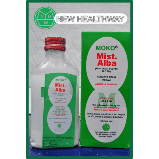 Moko Mist Alba Magnesium Suplhate Saline Purgative, 200ml - Silverline Pharmacy Surulere, Lagos