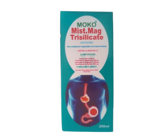 Moko Mist. Mag Trisilicate Antacid, 200ml - Silverline Pharmacy Surulere, Lagos