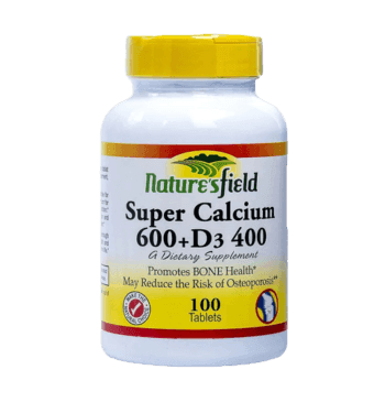 Nature's Field Super Calcium 600 + Vitamin D3 400, 100 Tablets - Silverline Pharmacy Surulere, Lagos