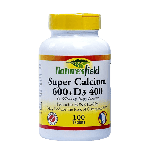 Nature’s Field Super Calcium 600 + Vitamin D3 400, 100 Tablets - Silverline Pharmacy Surulere, Lagos