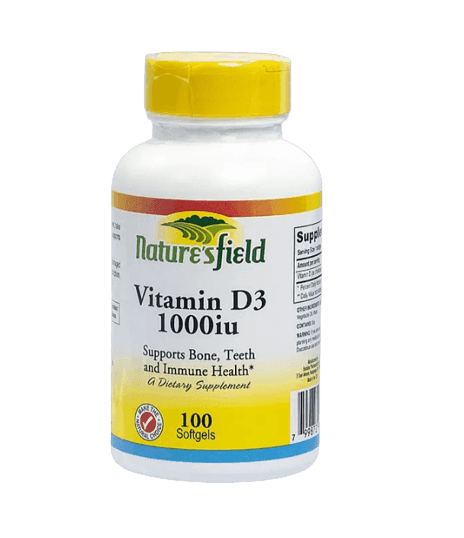 Nature’s Field Vitamin D3 1000 IU, 100 Softgels - Silverline Pharmacy Surulere, Lagos