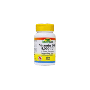 Nature's Field Vitamin D3 5,000 IU, 100 Tablets - Silverline Pharmacy Surulere, Lagos