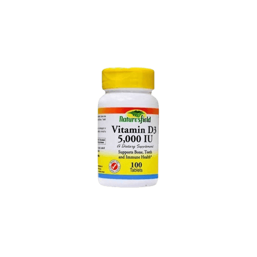 Nature’s Field Vitamin D3 5,000 IU, 100 Tablets - Silverline Pharmacy Surulere, Lagos