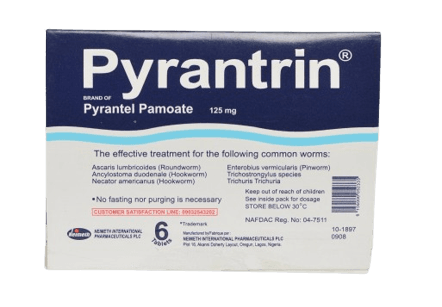 Neimeth Pyrantrin 125mg, 1 x 6 Tablets - Silverline Pharmacy Surulere, Lagos
