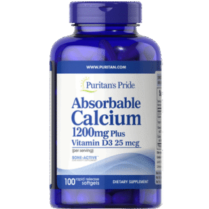 Puritan's Pride Absorbable Calcium 1200mg + Vit D3, 100 Softgels - Silverline Pharmacy Surulere, Lagos