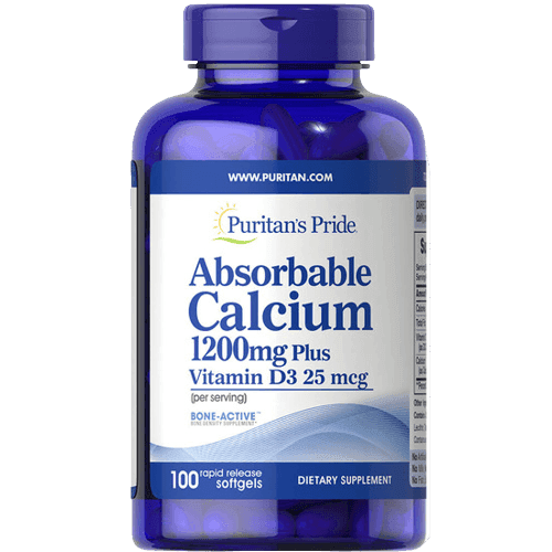 Puritan’s Pride Absorbable Calcium 1200mg + Vit D3, 100 Softgels - Silverline Pharmacy Surulere, Lagos