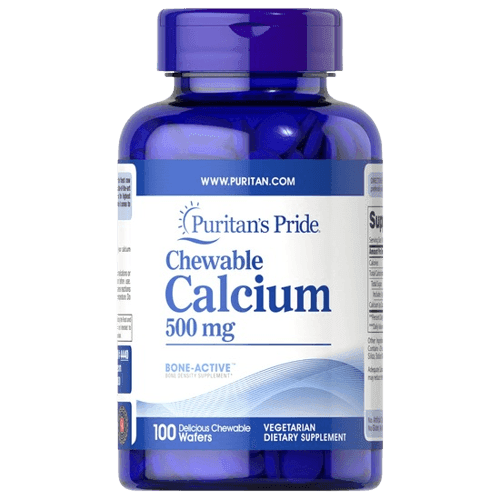Puritan’s Pride Chewable Calcium 500mg, 100 Wafers - Silverline Pharmacy Surulere, Lagos