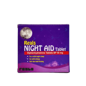 Reals Night Aid Diphenhydramine 50mg, 2 x 15 Tablets - Silverline Pharmacy Surulere, Lagos