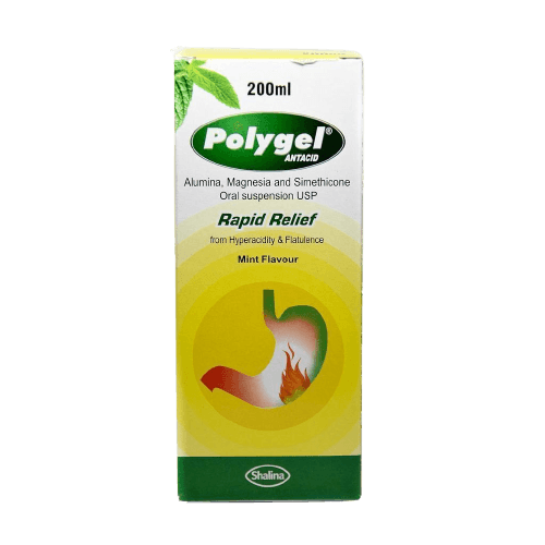 Shalina Polygel Antacid (Mint Flavour), 200ml - Silverline Pharmacy Surulere, Lagos
