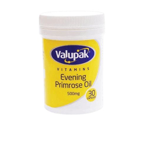 Valupak Evening Primrose Oil 500mg, 30 Capsules - Silverline Pharmacy Surulere, Lagos