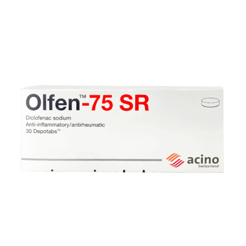 Acino Olfen-75 SR Diclofenac Sodium Anti-inflammatory, 30 Tablets - Silverline Pharmacy Surulere, Lagos