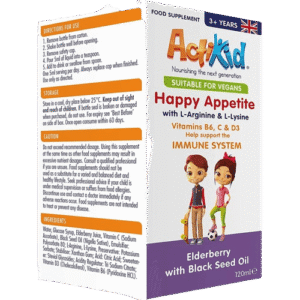 ActiKid Happy Appetite Elderberry & Black Seed Oil Syrup, 120ml - Silverline Pharmacy Surulere, Lagos