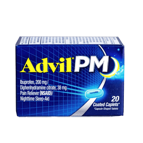 Advil PM Ibuprofen 200mg Pain Reliever Sleep-Aid, 20 Caplets - Silverline Pharmacy Surulere, Lagos
