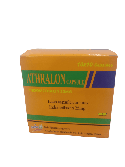 Athralon Indomethacin 25mg, 10 x 10 Capsules - Silverline Pharmacy Surulere, Lagos