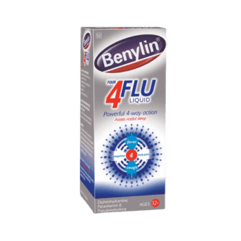 Benylin 4 Flu Liquid Ages 12+, 200ml - Silverline Pharmacy Surulere, Lagos