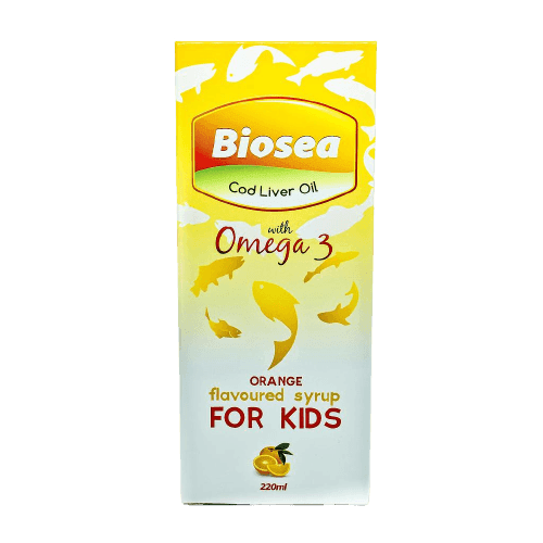 Biosea Cod Liver Oil Omega-3 Syrup For Kids, 220ml - Silverline Pharmacy Surulere, Lagos
