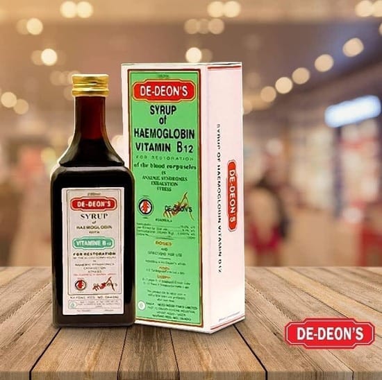 De-Deon’s Syrup of Haemoglobin Vitamin B12, 280ml - Silverline Pharmacy Surulere, Lagos