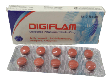 Digiflam Diclofenac Potassium Tablets 50mg, 1 x 10 Tablets - Silverline Pharmacy Surulere, Lagos