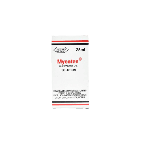 Drugfield Mycoten Solution Clotrimazole 2%, 25ml - Silverline Pharmacy Surulere, Lagos