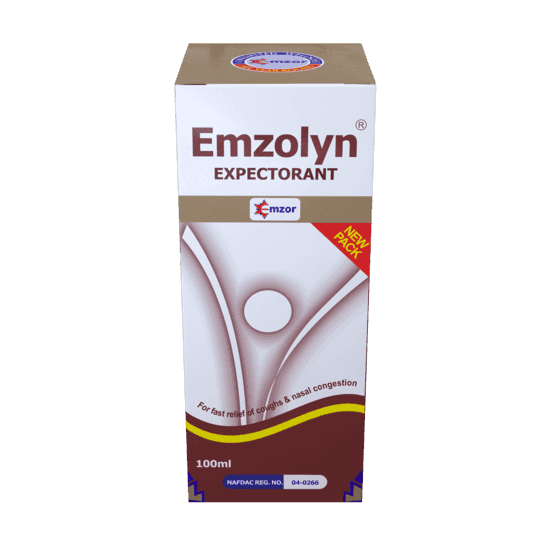 Emzor Emzolyn Expectorant Syrup, 100ml - Silverline Pharmacy Surulere, Lagos