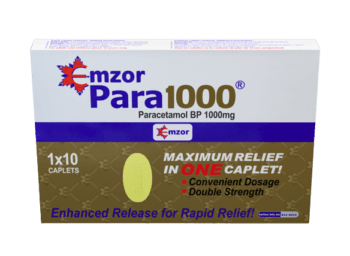 Emzor Para1000 Paracetamol 1000mg, 1 x 10 Caplets - Silverline Pharmacy Surulere, Lagos