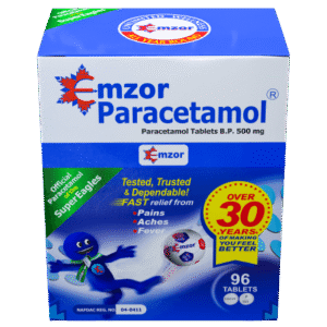 Emzor Paracetamol Tablets 500mg, 96 Tablets - Silverline Pharmacy Surulere, Lagos