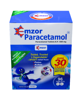 Emzor Paracetamol Tablets 500mg, 96 Tablets - Silverline Pharmacy Surulere, Lagos