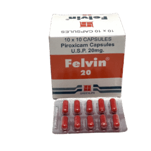 Greenlife Felvin 20 Piroxicam 20mg, 10 x 10 Capsules - Silverline Pharmacy Surulere, Lagos