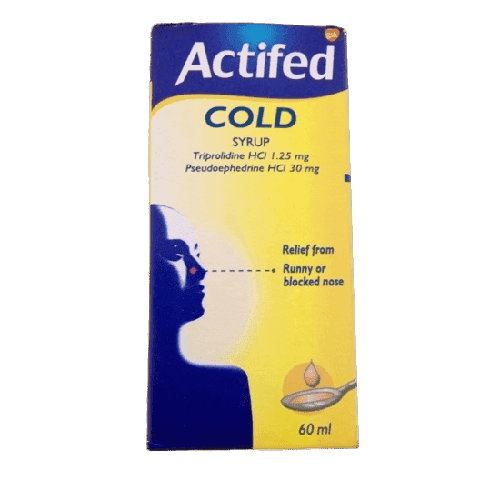 GSK Actifed Cold Syrup, 60ml - Silverline Pharmacy Surulere, Lagos