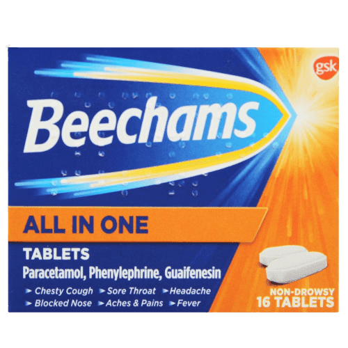 GSK Beechams All In One, 16 Non-Drowsy Tablets - Silverline Pharmacy Surulere, Lagos