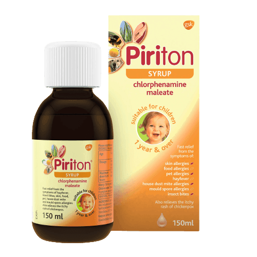 GSK Piriton Chlorphenamine Maleate Allergy Syrup, 150ml - Silverline Pharmacy Surulere, Lagos