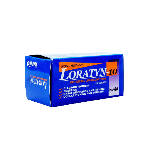 Hovid Loratyn-10 Micronised Loratadine 10mg, 100 Tablets - Silverline Pharmacy Surulere, Lagos