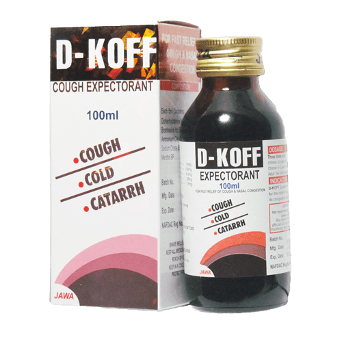 Jawa D-Koff Cough Expectorant Syrup, 100ml - Silverline Pharmacy Surulere, Lagos