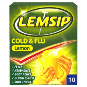 Lemsip Cold & Flu Lemon, Pack of 10 - Silverline Pharmacy Surulere, Lagos