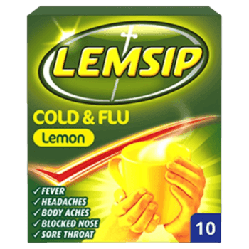 Lemsip Cold & Flu Lemon, Pack of 10 - Silverline Pharmacy Surulere, Lagos