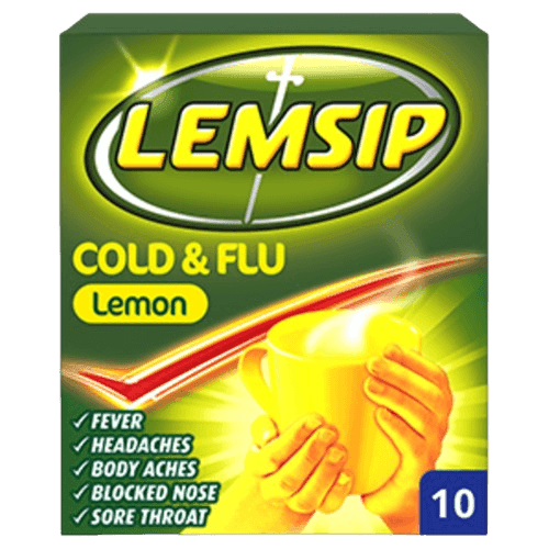 Lemsip Cold & Flu Lemon, Pack of 10 - Silverline Pharmacy Surulere, Lagos
