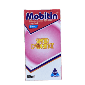 May & Baker Mobitin Chlorpheniramine Syrup (Orange), 60ml - Silverline Pharmacy Surulere, Lagos