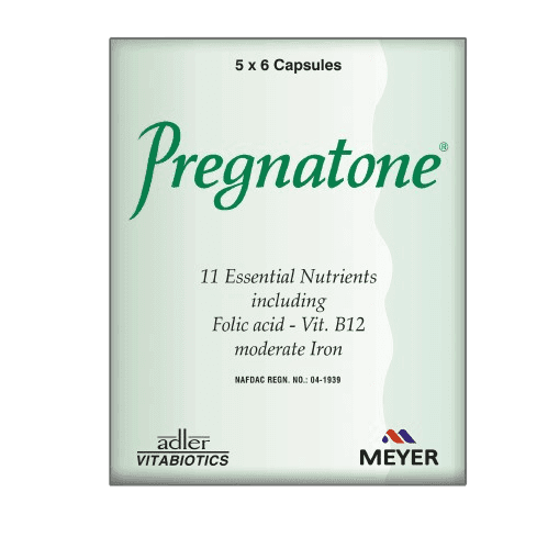 Meyer Vitabiotics Pregnatone, 5 x 6 Capsules - Silverline Pharmacy Surulere, Lagos